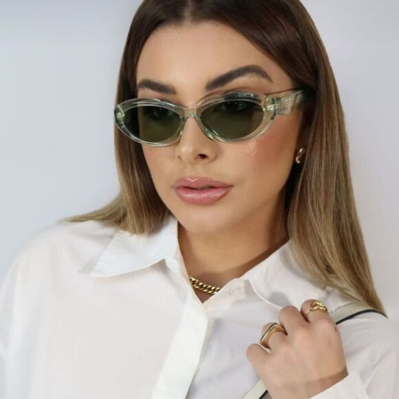 BRAND NEW Prada PR26ZS 14R20E Transparent Mint Green Oval Women Sunglasses - Picture 12 of 13